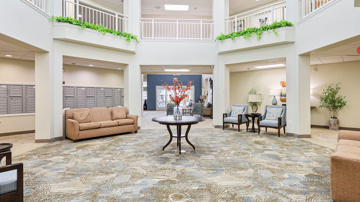 The atrium at Orchard Heights